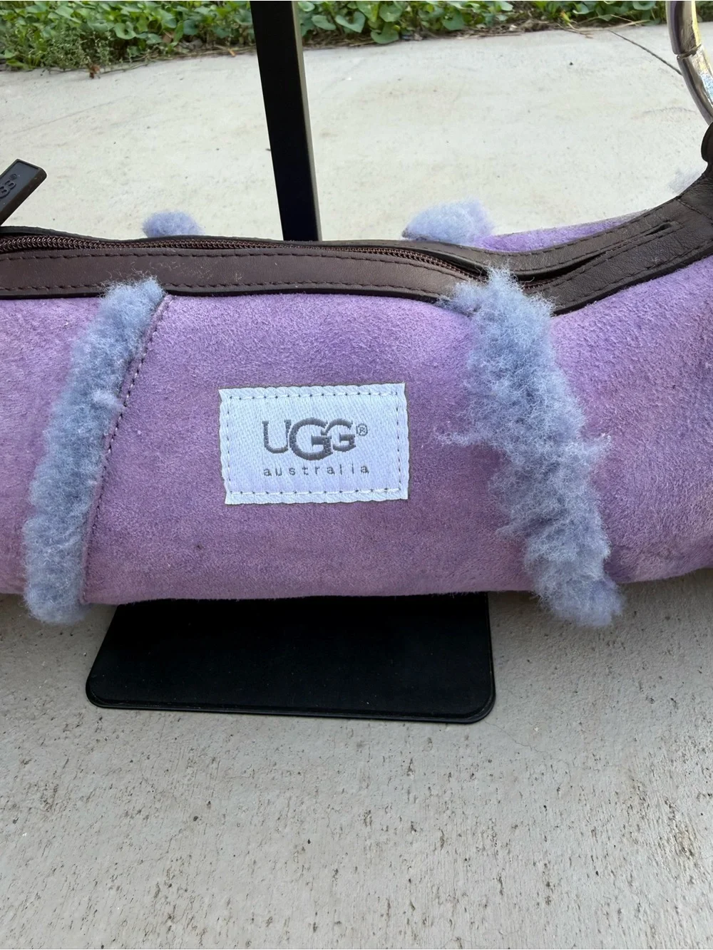 Vintage Y2K UGG Australia Lavender Shearling Suede Shoulder/Hobo Bag